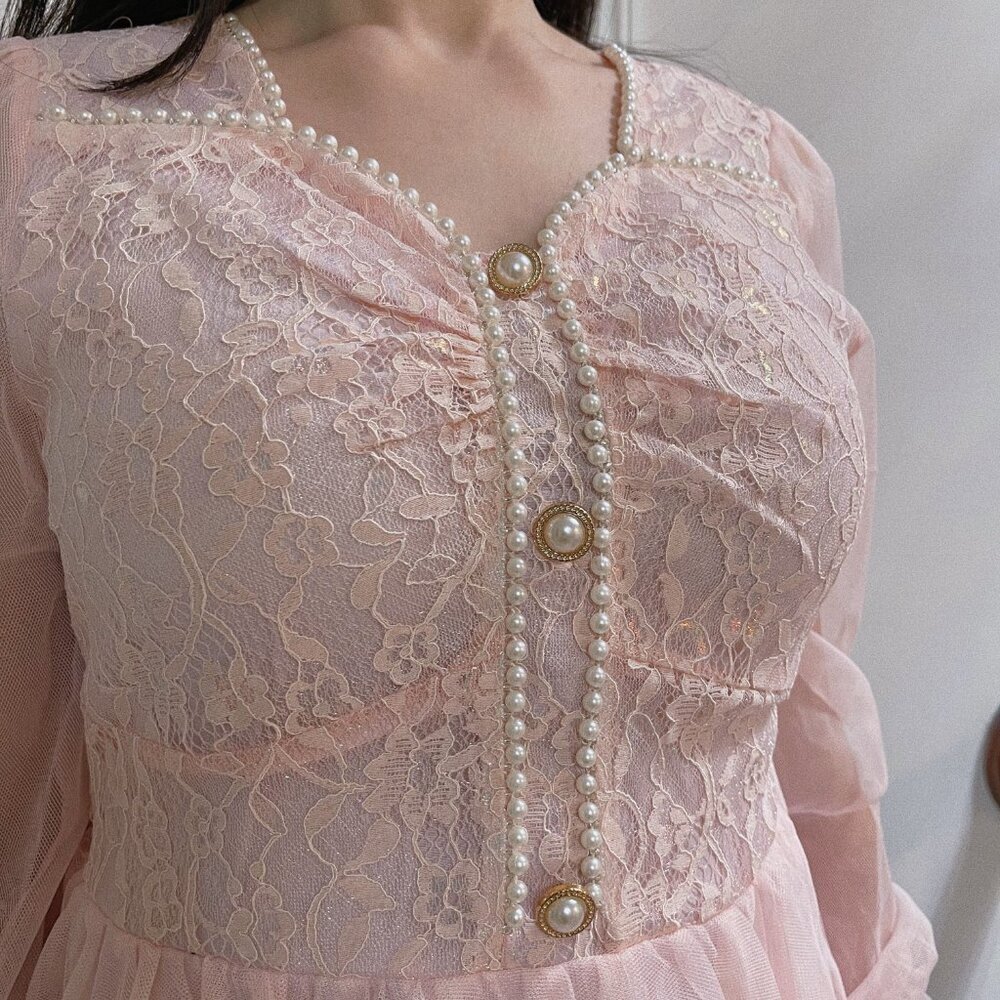 Pink Midi Princess Dress Tulle - Picture 5 of 7